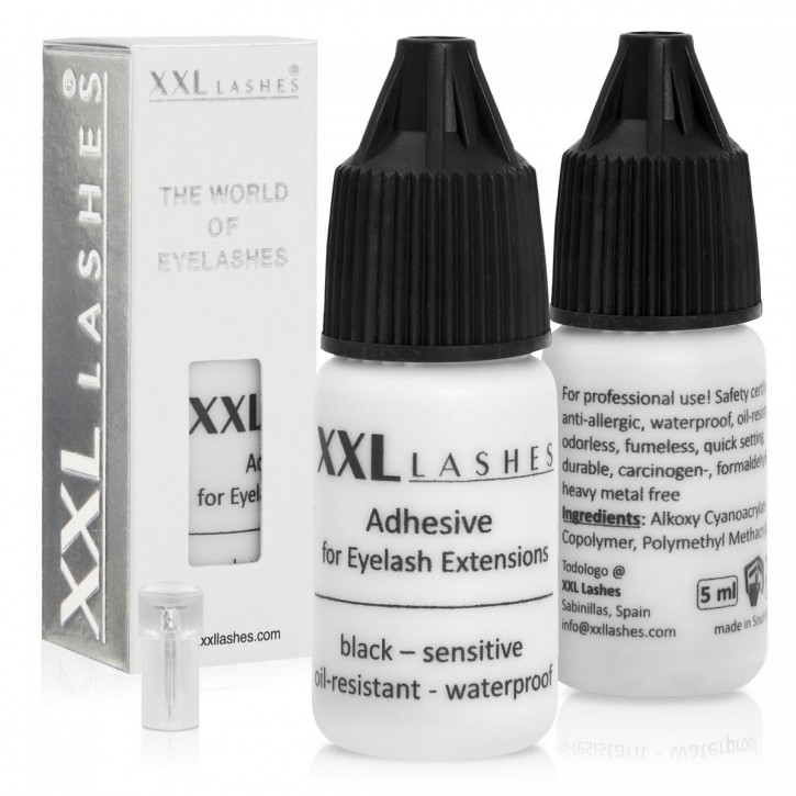 Adhesivo XXL Lashes - primer pegamento para pestañas sensible y resistente al aceite - negro
