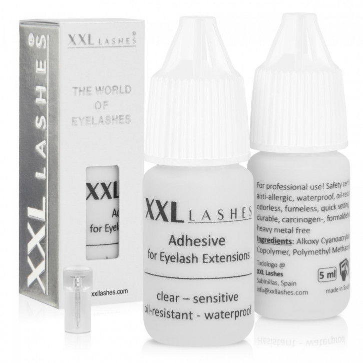 Adhesivo XXL Lashes - primer pegamento para pestañas sensible y resistente al aceite - transparente