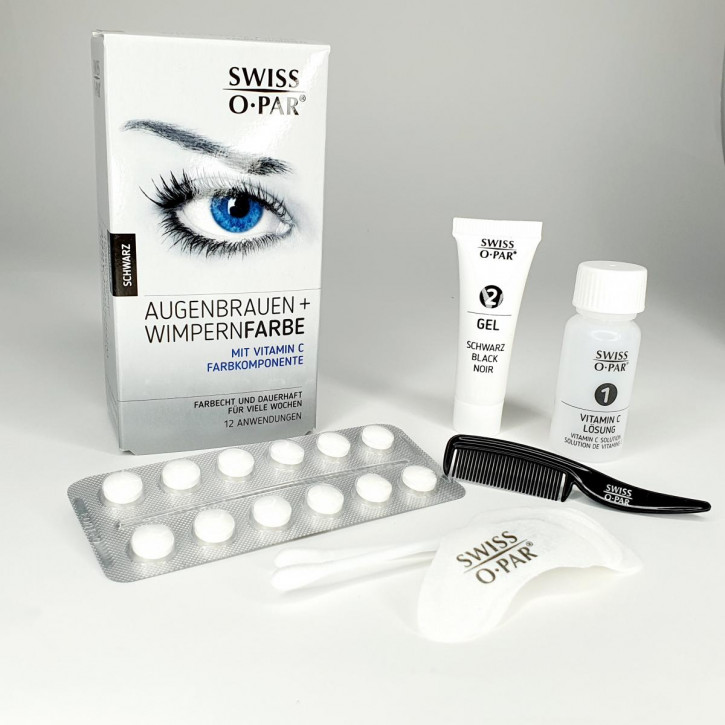 Tinte para cejas y pestañas 2.0 de Swiss o-Par, a prueba de agua, de color resistente - negro