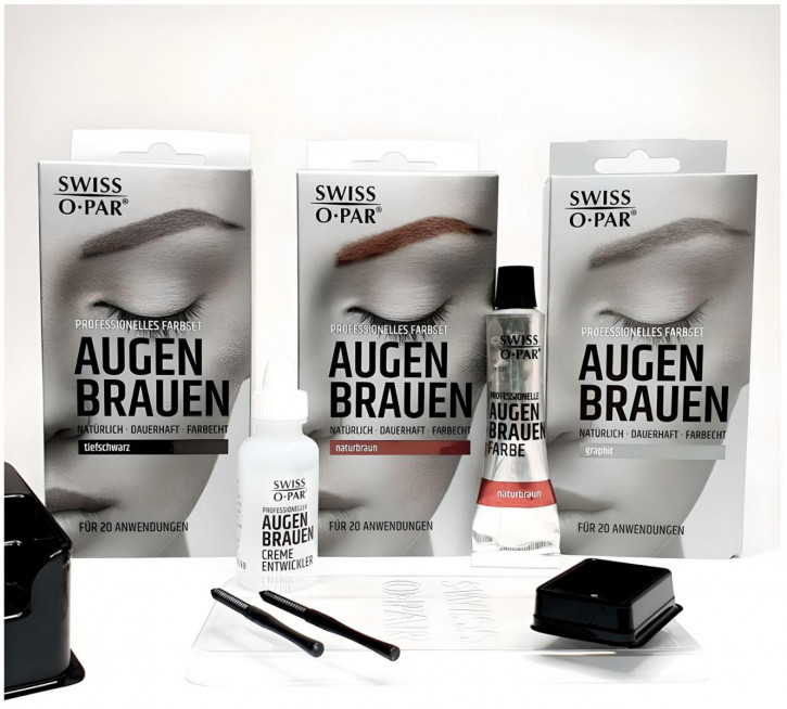 Color de cejas Swiss O Par, Set de color de cejas profesional y DIY para al menos 20 aplicaciones